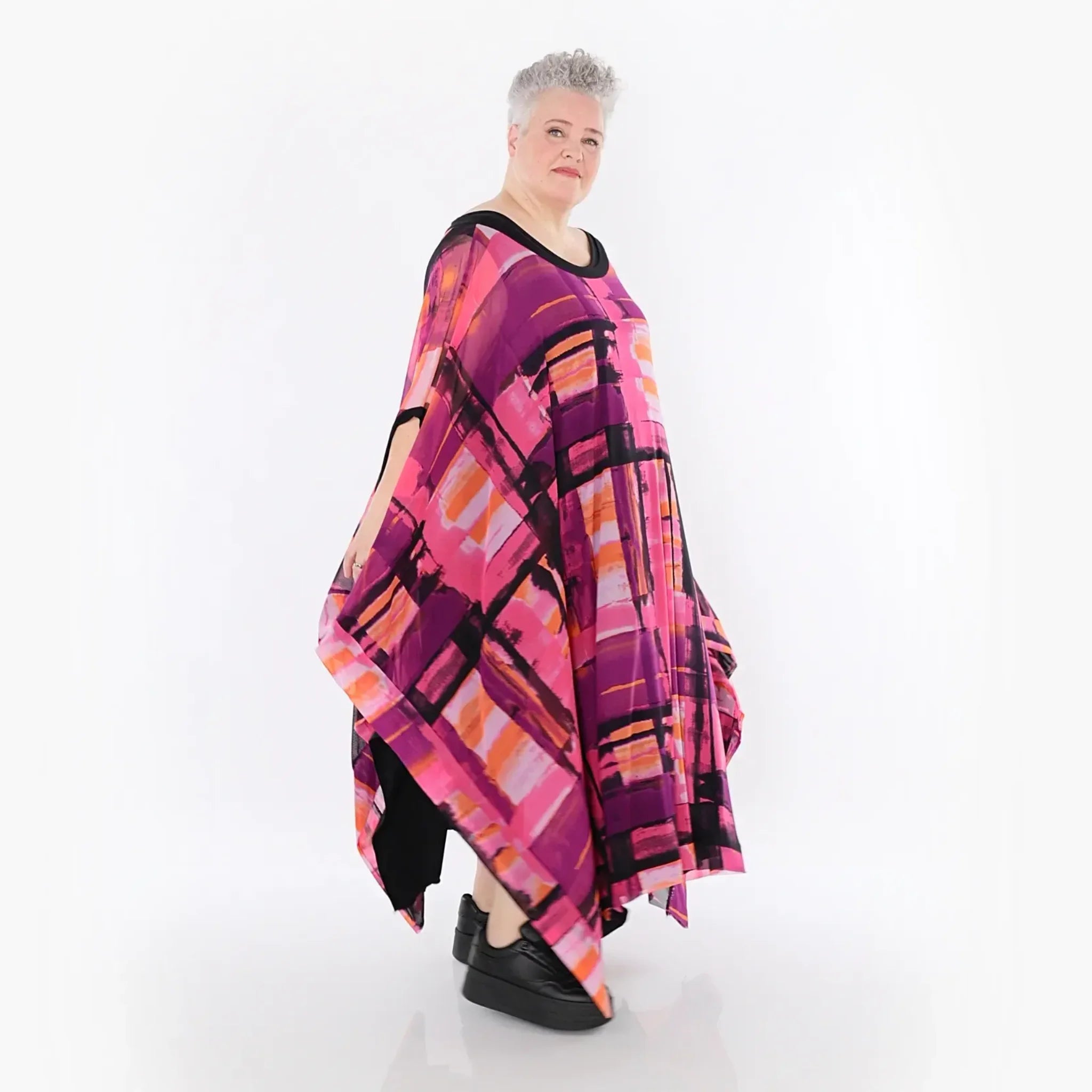  AKH Fashion Überwurf in gerader Form, aus Polyester, 1488.07100, Multicolor, Grafik