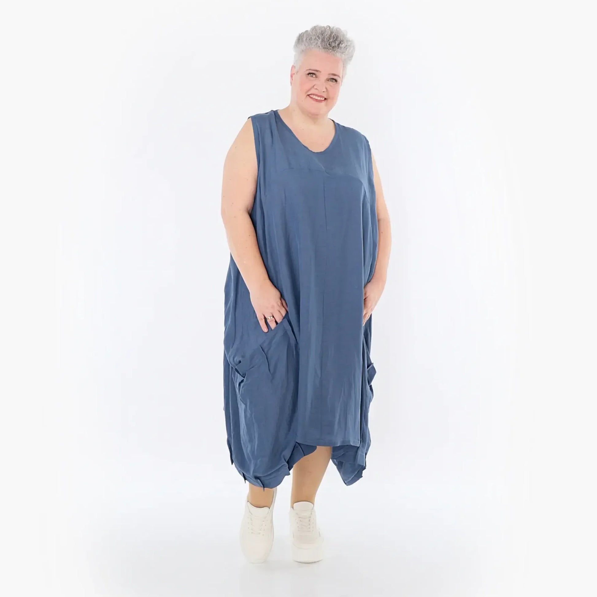  Ballonkleid von AKH Fashion aus Viskose, 1490.07093, Azurblau, Ausgefallen, Zeitlos