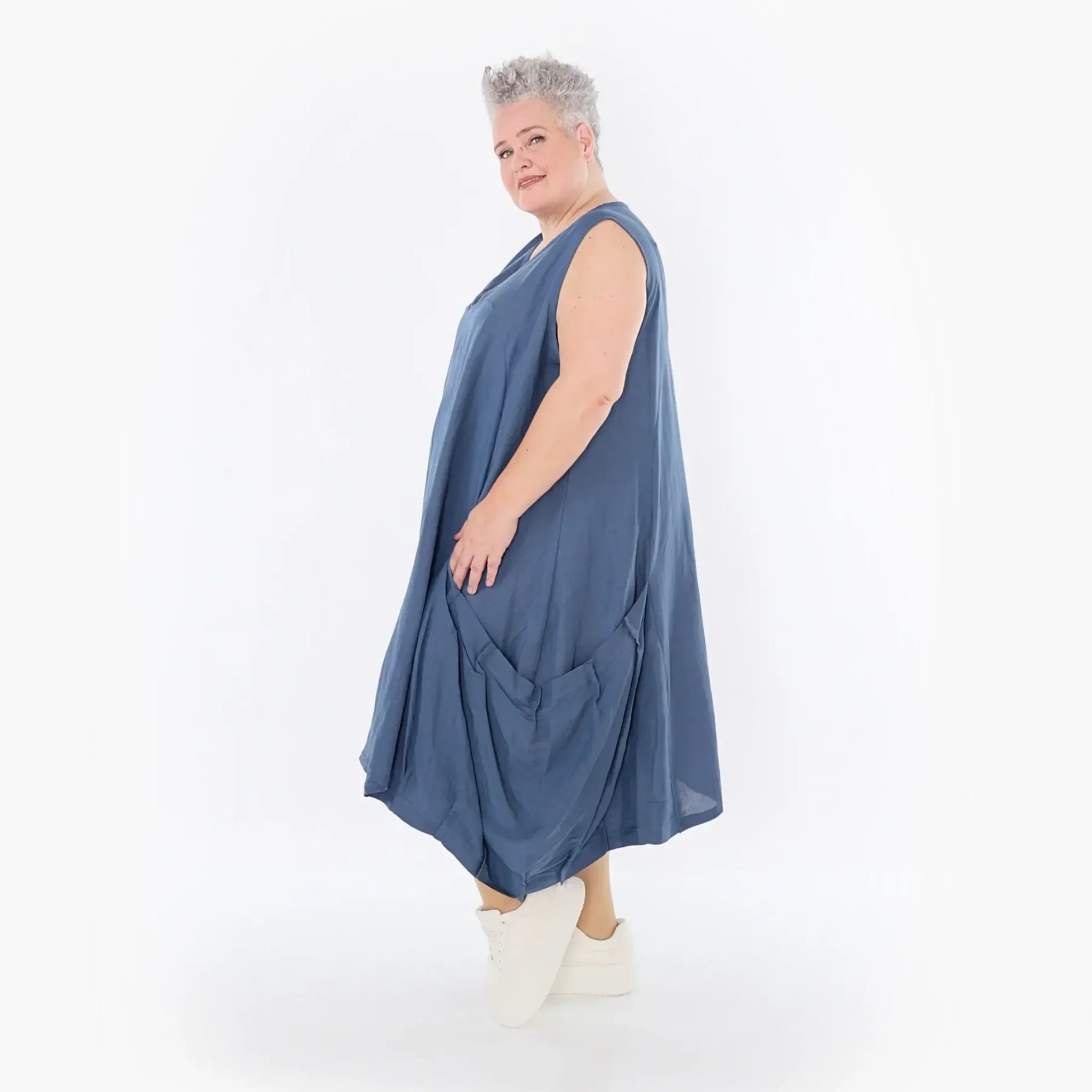  Ballonkleid von AKH Fashion aus Viskose, 1490.07093, Azurblau, Ausgefallen, Zeitlos