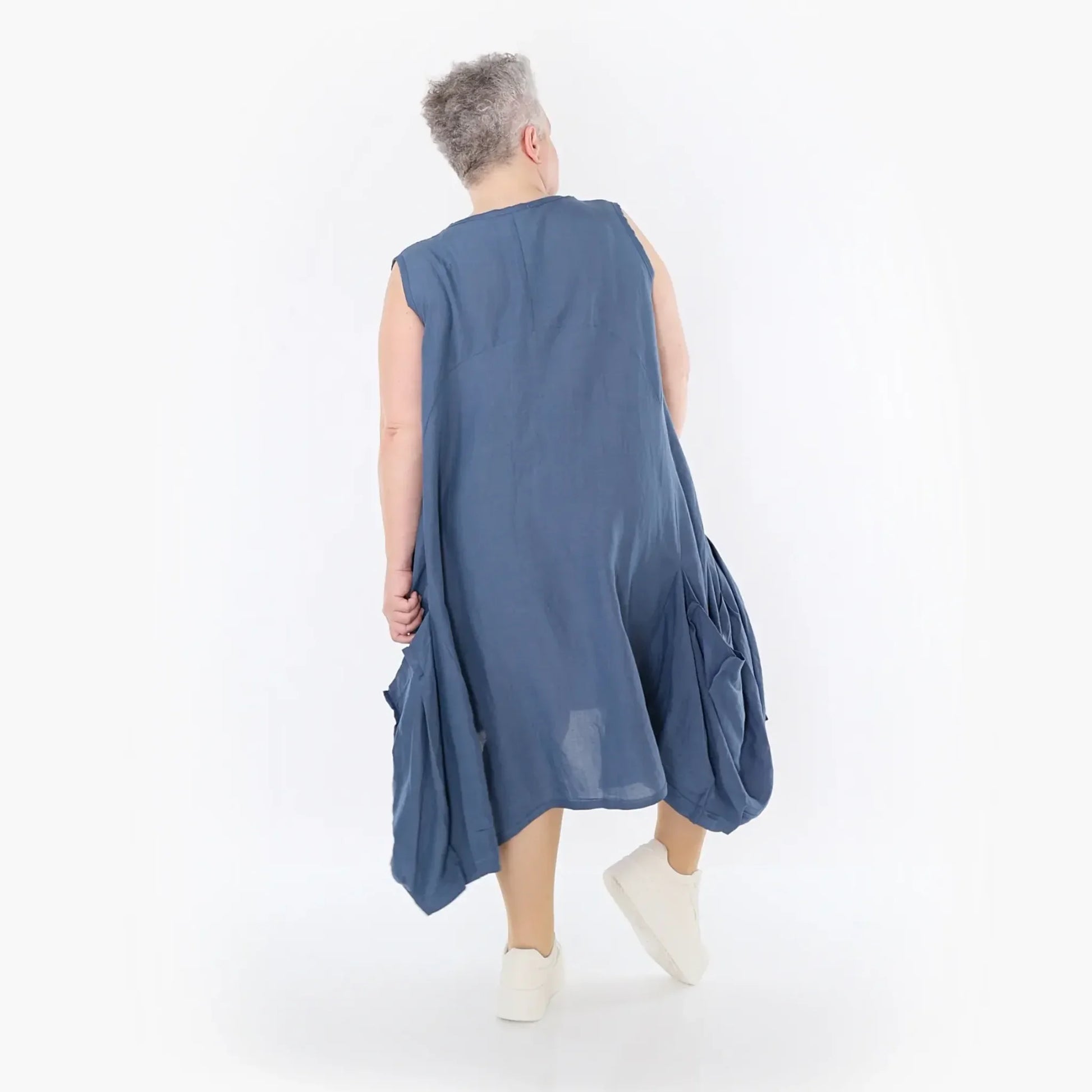  Ballonkleid von AKH Fashion aus Viskose, 1490.07093, Azurblau, Ausgefallen, Zeitlos