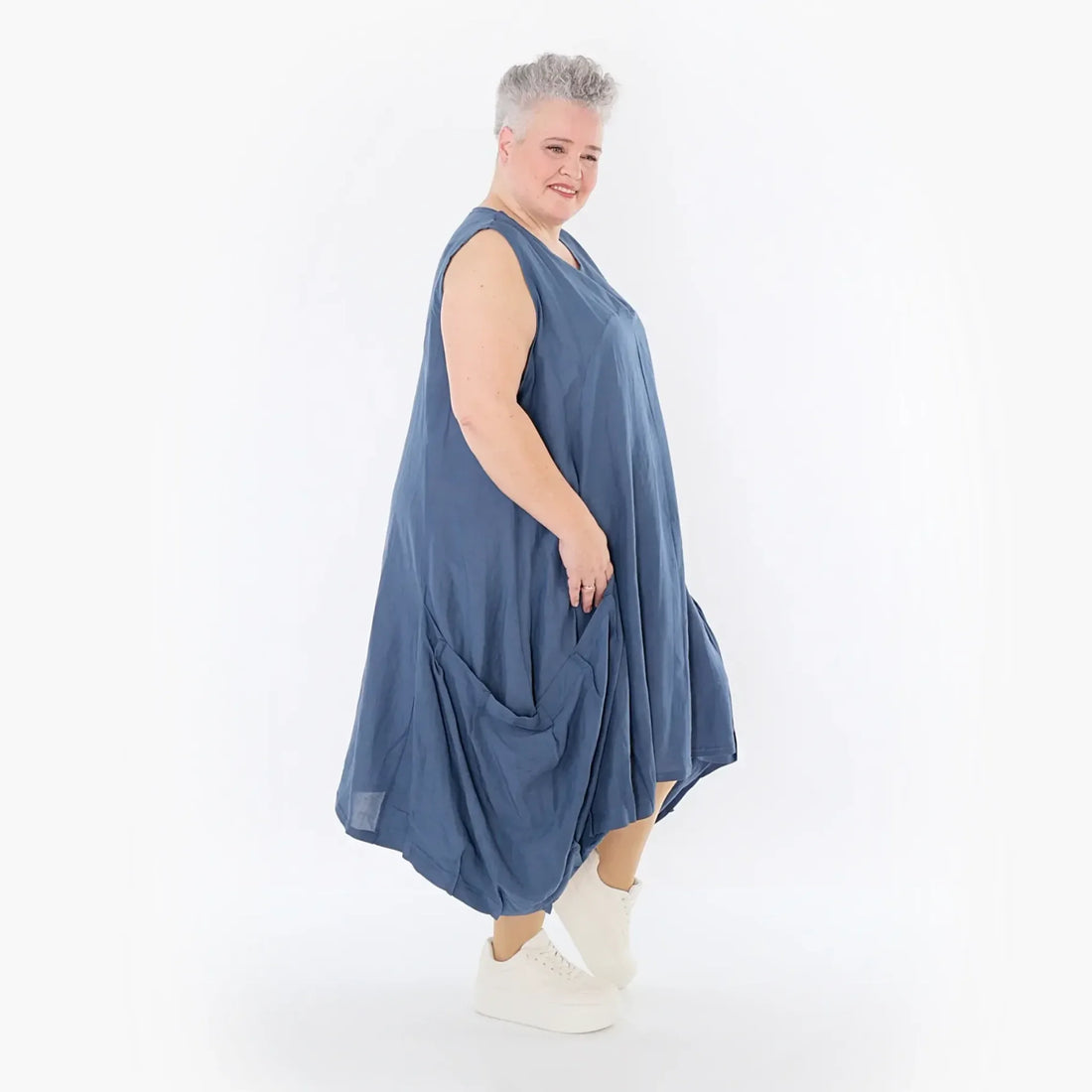  Ballonkleid von AKH Fashion aus Viskose, 1490.07093, Azurblau, Ausgefallen, Zeitlos