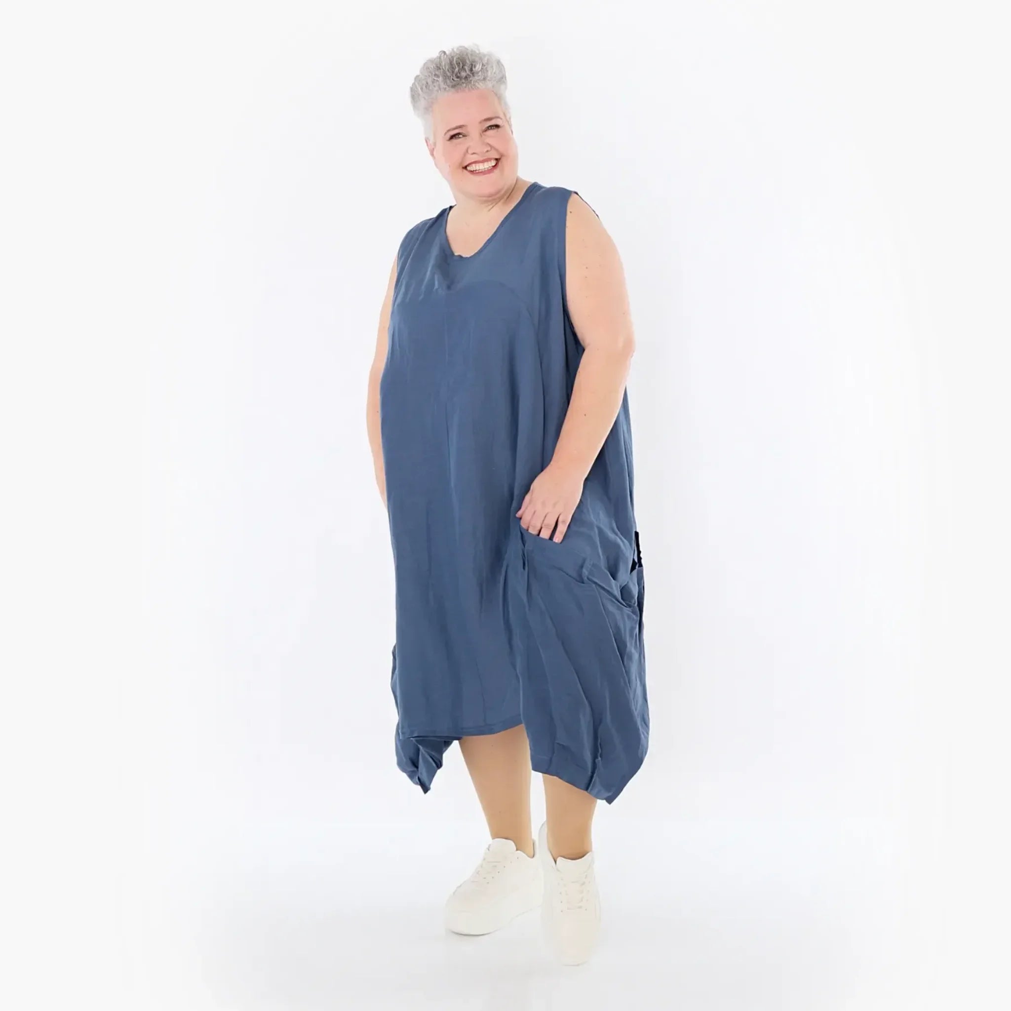  Ballonkleid von AKH Fashion aus Viskose, 1490.07093, Azurblau, Ausgefallen, Zeitlos