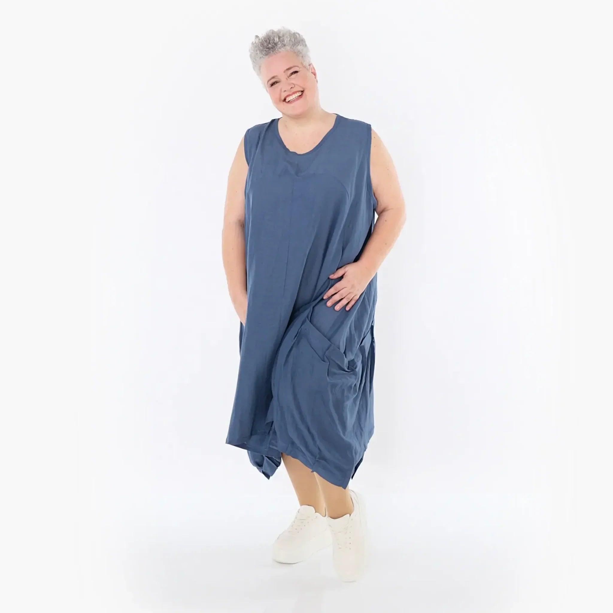  Ballonkleid von AKH Fashion aus Viskose, 1490.07093, Azurblau, Ausgefallen, Zeitlos