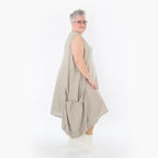  Ballonkleid von AKH Fashion aus Viskose, 1490.07093, Beige, Ausgefallen, Zeitlos, Schick