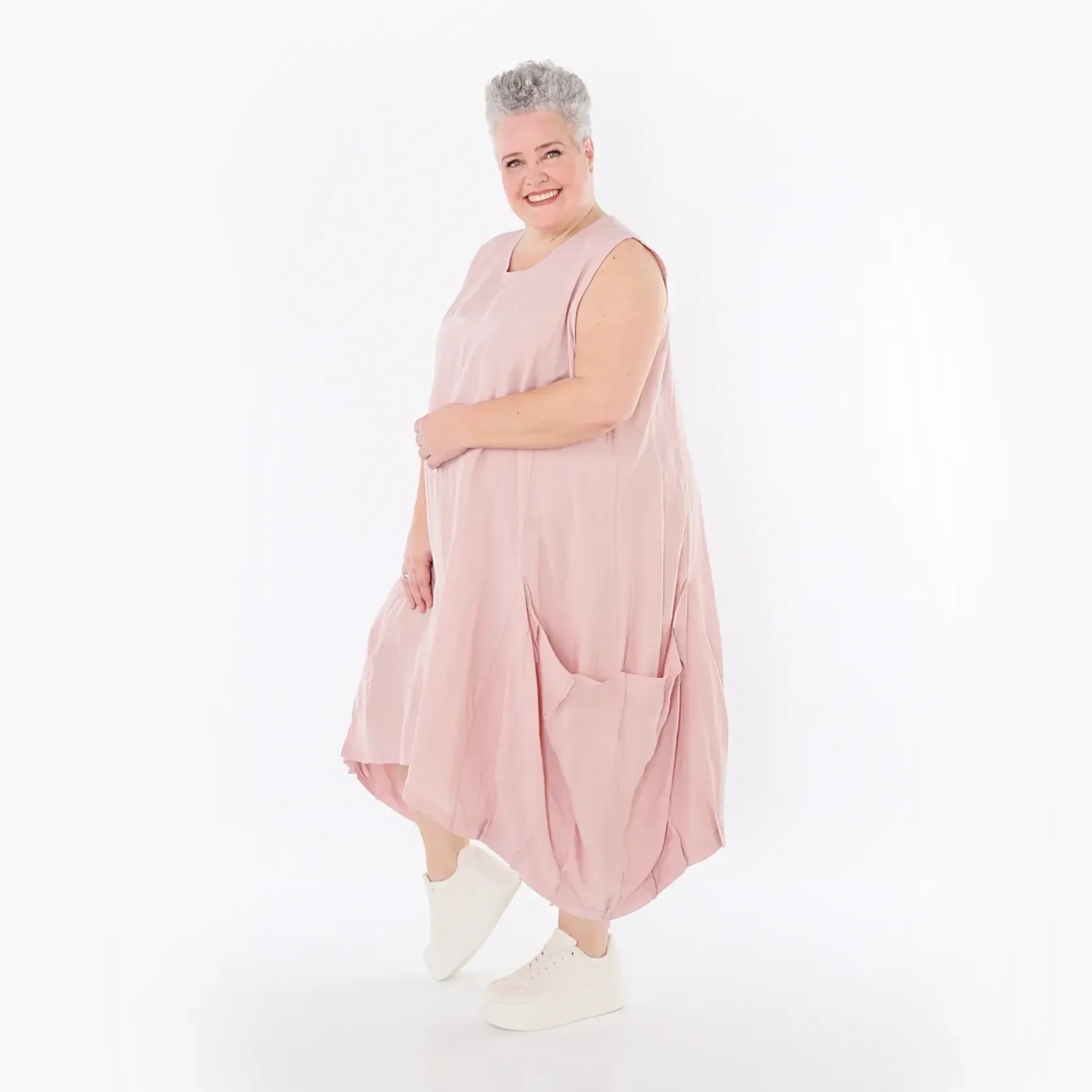  Ballonkleid von AKH Fashion aus Viskose, 1490.07093, Mauve, Ausgefallen, Zeitlos, Schick