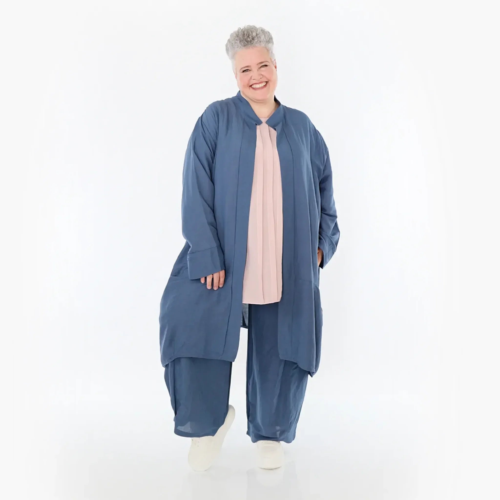  Ballon Cardigan von AKH Fashion aus Viskose, 1490.07094, Azurblau, Ausgefallen, Zeitlos