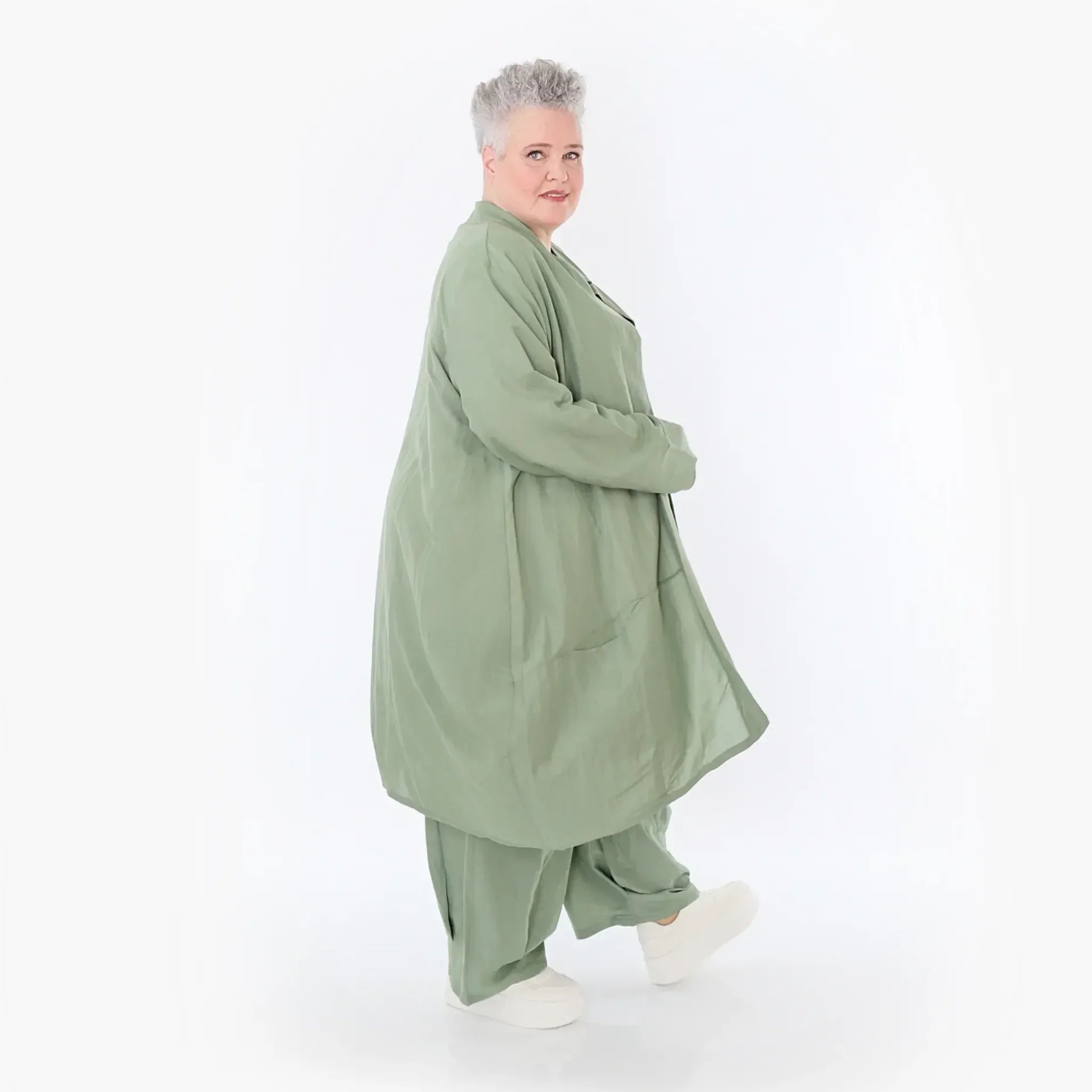  Ballon Cardigan von AKH Fashion aus Viskose, 1490.07094, Khaki, Ausgefallen, Zeitlos