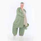  Ballon Cardigan von AKH Fashion aus Viskose, 1490.07094, Khaki, Ausgefallen, Zeitlos