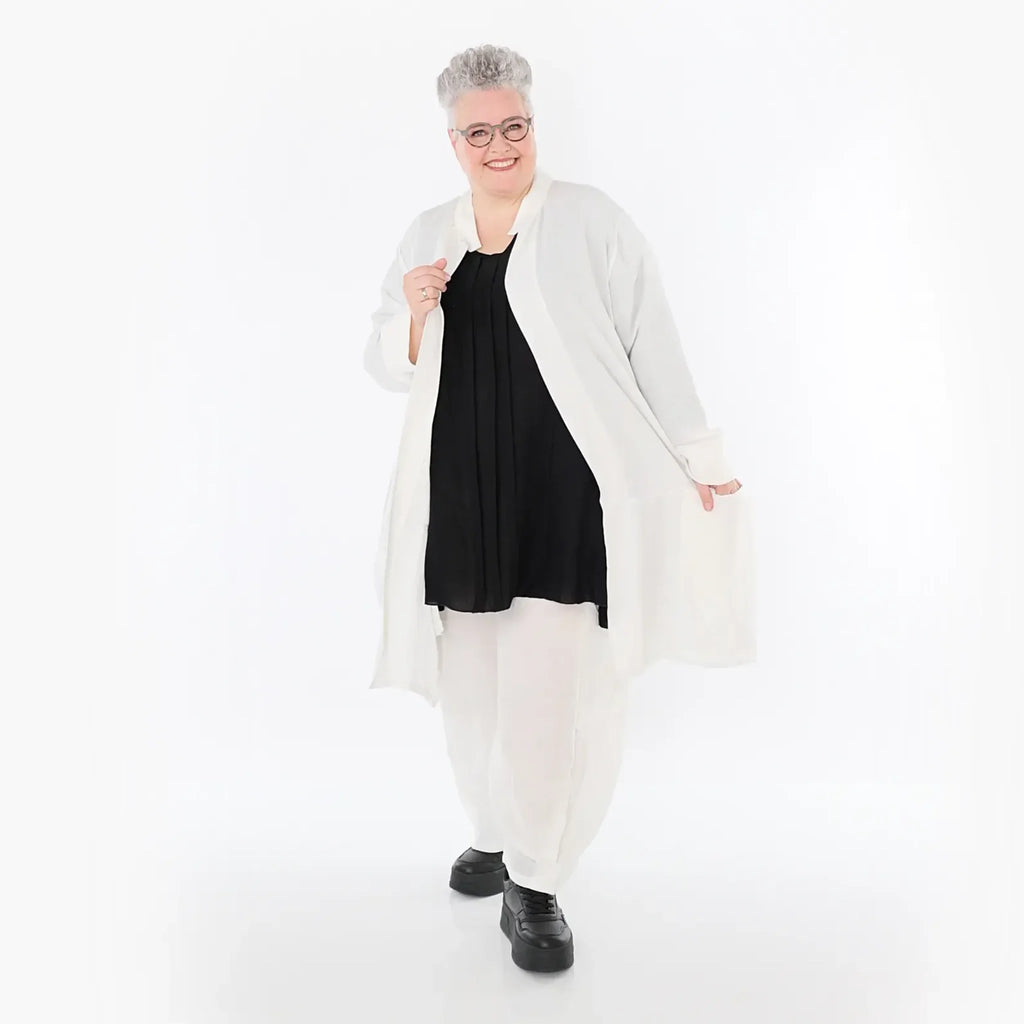  Ballon Cardigan von AKH Fashion aus Viskose, 1490.07094, Weiß, Ausgefallen, Zeitlos
