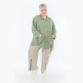  A-Form Jacke von AKH Fashion aus Viskose, 1490.07095, Khaki, Ausgefallen, Zeitlos, Schick