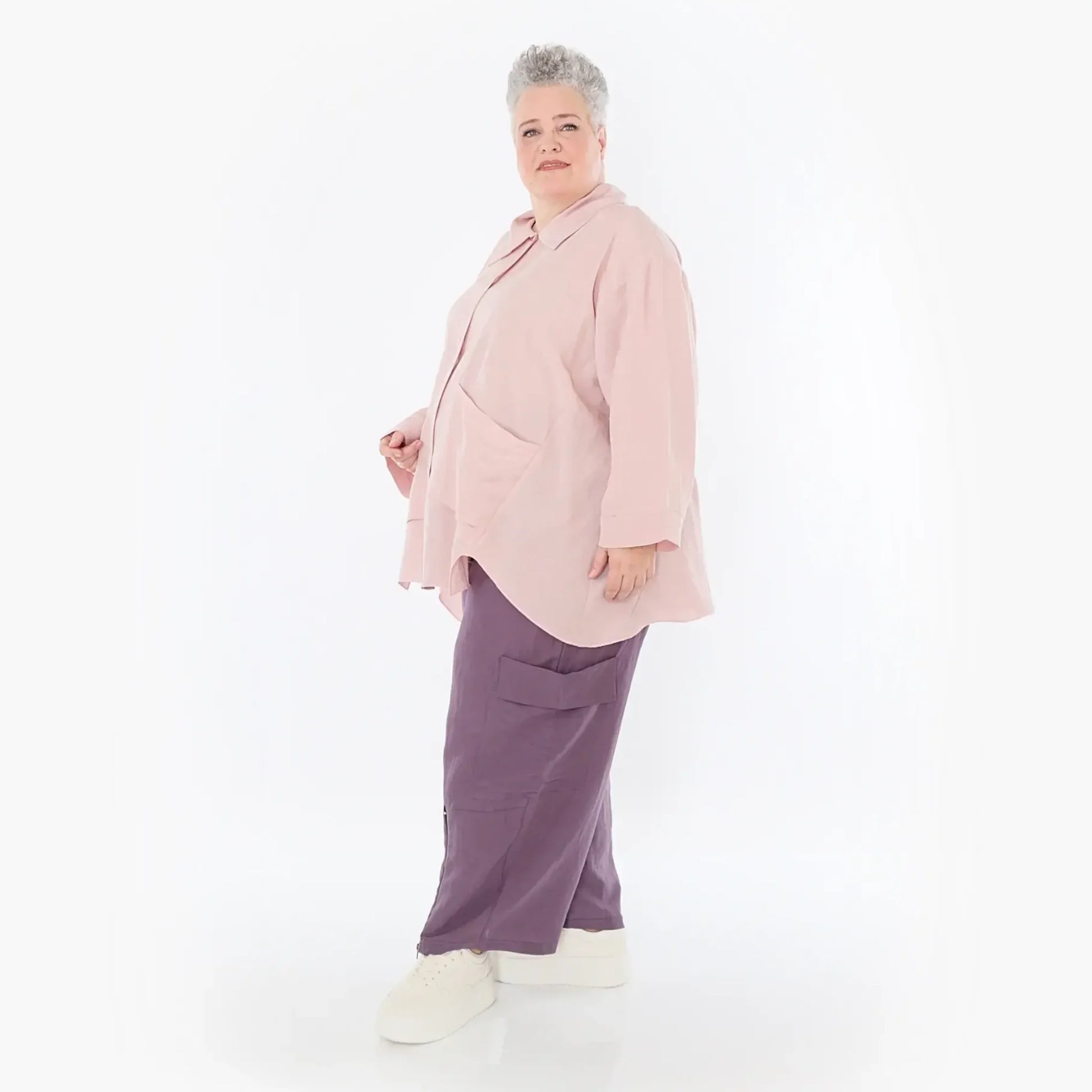  A-Form Jacke von AKH Fashion aus Viskose, 1490.07095, Mauve, Ausgefallen, Zeitlos, Schick