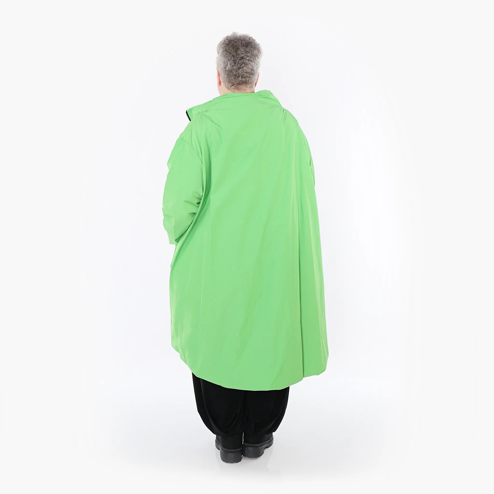  AKH Fashion Mantel in Vokuhila-Form, aus Baumwolle, 1493.02276, Grün, Ausgefallen, Zeitlos