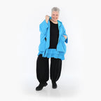  AKH Fashion Jacke in kastiger Form, aus Baumwolle, 1493.07076, Blau, Ausgefallen, Zeitlos