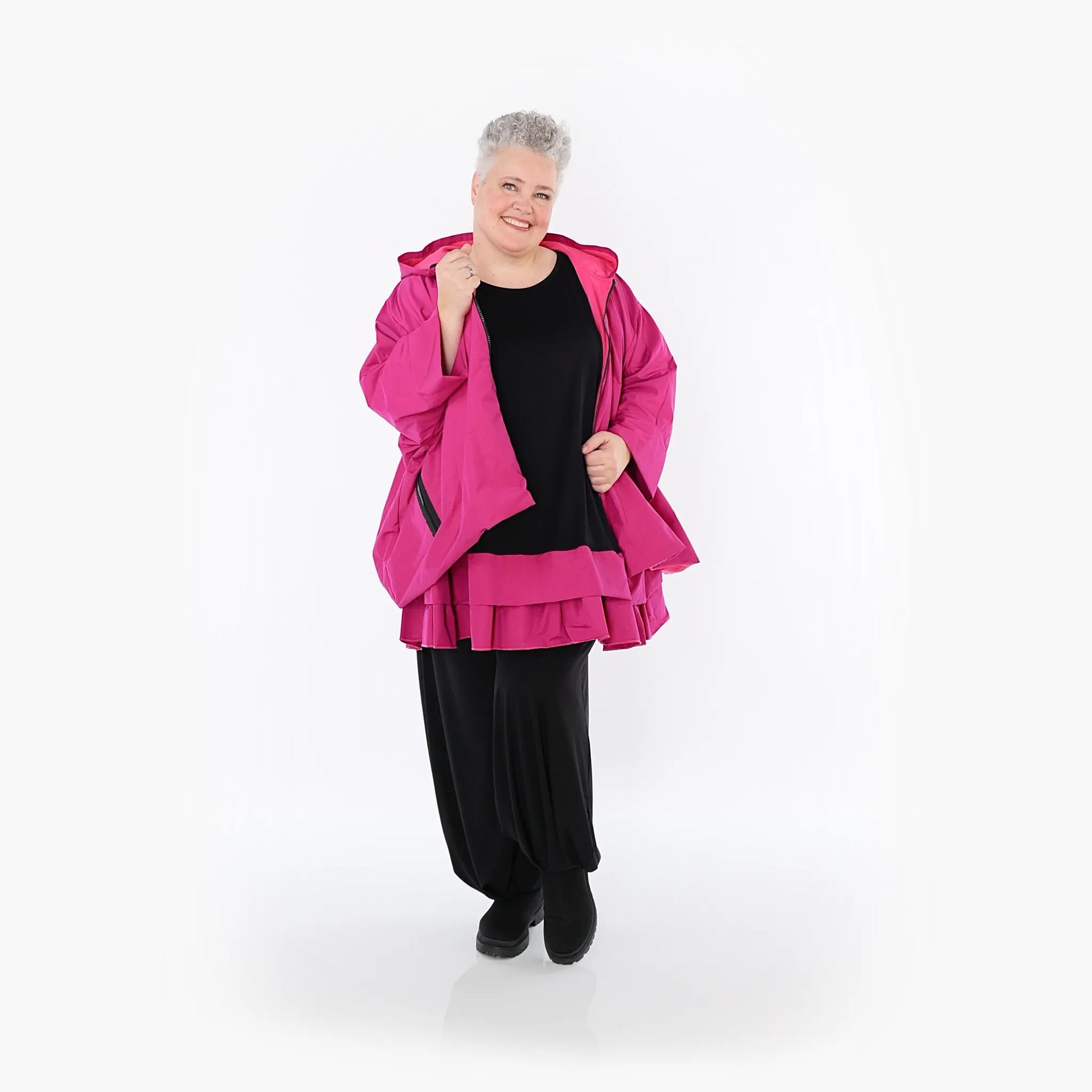  AKH Fashion Jacke in kastiger Form, aus Baumwolle, 1493.07076, Fuchsia, Ausgefallen