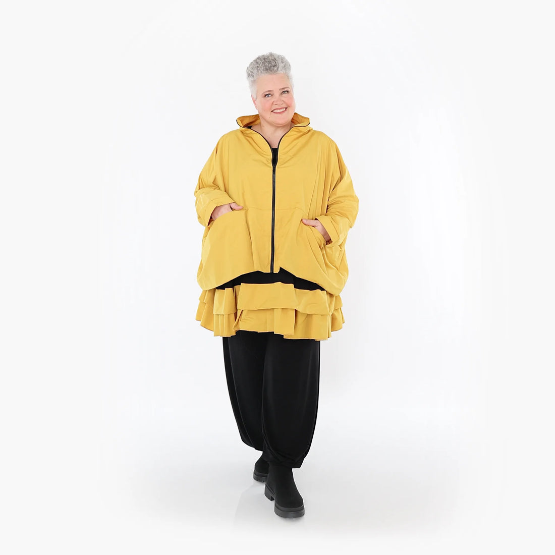  AKH Fashion Jacke in kastiger Form, aus Baumwolle, 1493.07104, Honiggelb, Ausgefallen
