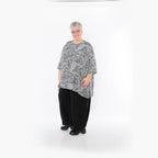  A-Form Bigshirt von AKH Fashion aus Viskose, 1495.00593, Schwarz/Weiß, Animal, Ausgefallen