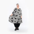  AKH Fashion Bigshirt in Glocken-Form, aus Materialmix, 1499.06563, Schwarz/Weiß, Animal