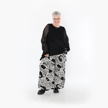  Palazzo Hose von AKH Fashion aus Materialmix, 1499.07077, Schwarz/Weiß, Animal, Schick