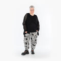  Ballonhose von AKH Fashion aus Materialmix, 1499.08069, Schwarz/Weiß, Animal, Ausgefallen