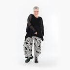 Ballonhose von AKH Fashion aus Materialmix, 1499.08069, Schwarz/Weiß, Animal, Ausgefallen