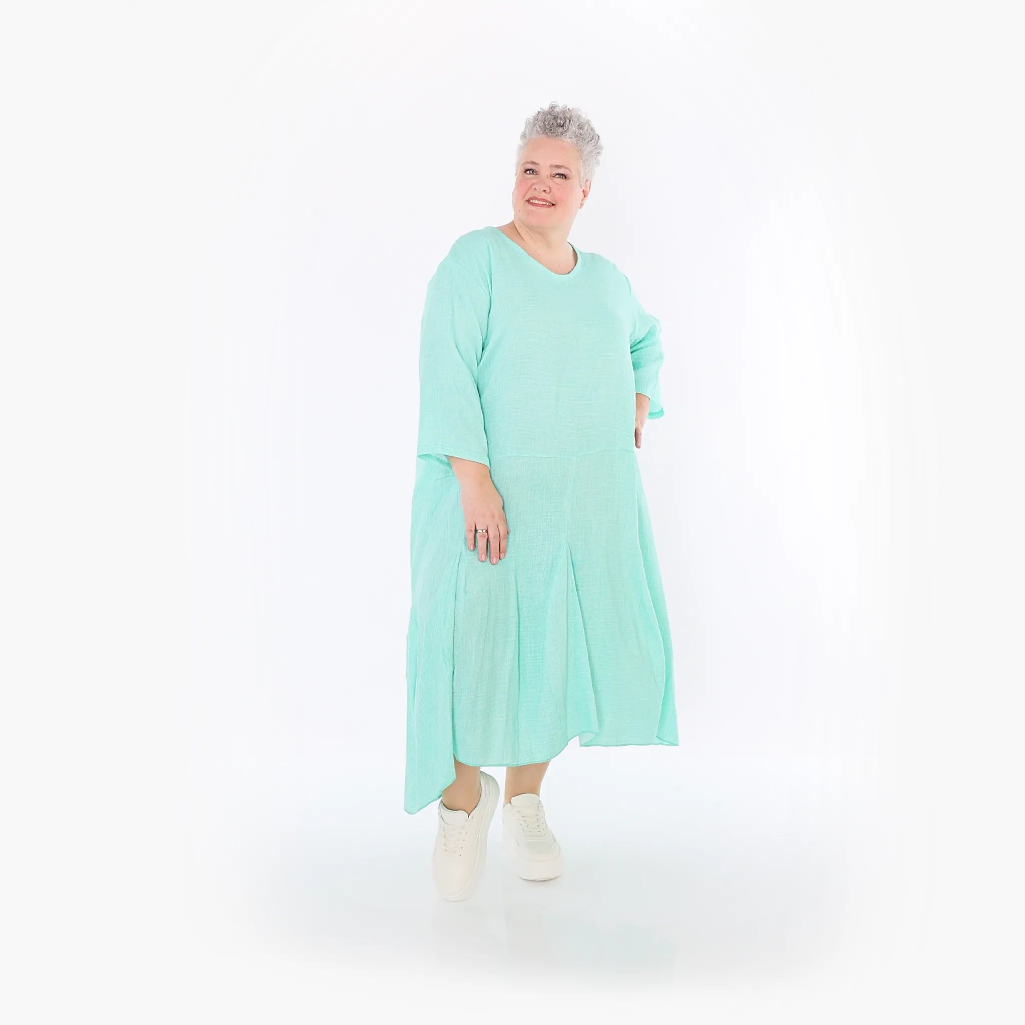  Ballonkleid von AKH Fashion aus Baumwolle, 1501.06972, Mint, Ausgefallen, Zeitlos, Schick