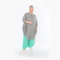  AKH Fashion Bluse in gerundeter Form, aus Baumwolle, 1501.07106, Grau, Ausgefallen, Schick
