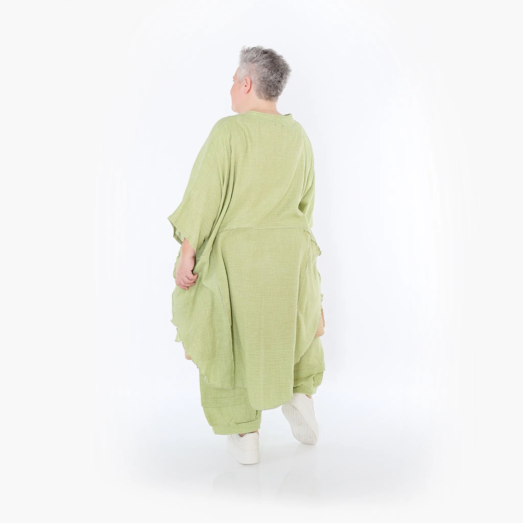  AKH Fashion Jacke in gerundeter Form, aus Baumwolle, 1501.07107, Apfelgrün, Ausgefallen