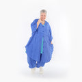  AKH Fashion Jacke in gerundeter Form, aus Baumwolle, 1501.07107, Blau, Ausgefallen, Schick