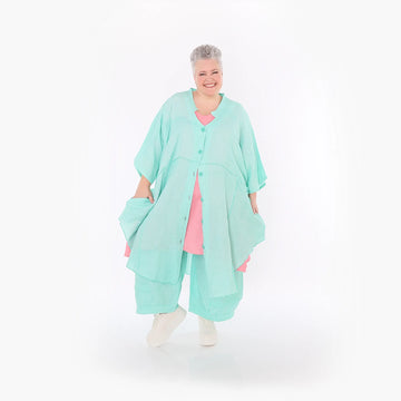  AKH Fashion Jacke in gerundeter Form, aus Baumwolle, 1501.07107, Mint, Ausgefallen, Schick