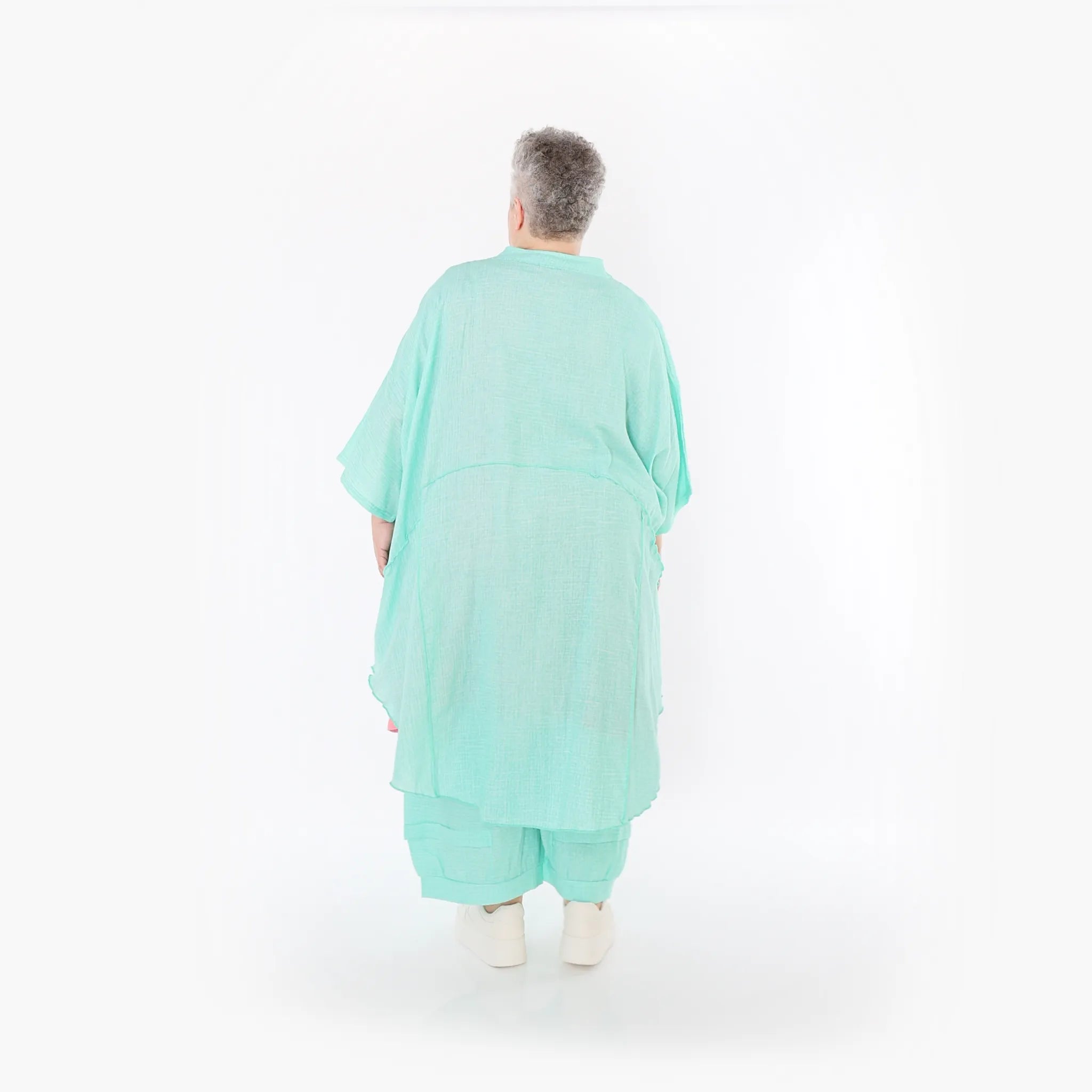  AKH Fashion Jacke in gerundeter Form, aus Baumwolle, 1501.07107, Mint, Ausgefallen, Schick