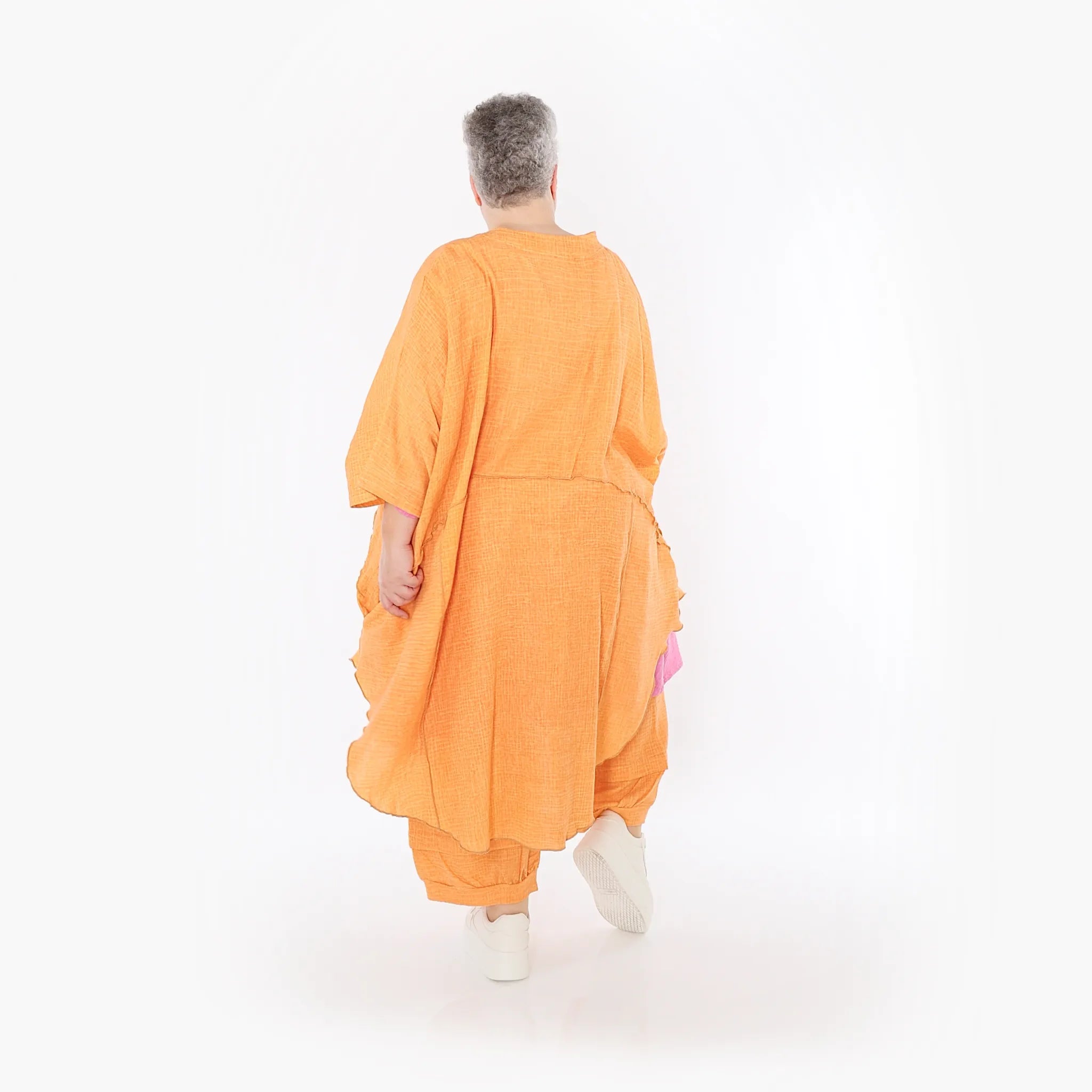  AKH Fashion Jacke in gerundeter Form, aus Baumwolle, 1501.07107, Orange, Ausgefallen