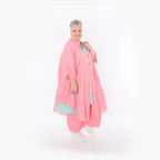  AKH Fashion Jacke in gerundeter Form, aus Baumwolle, 1501.07107, Rosa, Ausgefallen, Schick