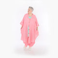  AKH Fashion Jacke in gerundeter Form, aus Baumwolle, 1501.07107, Rosa, Ausgefallen, Schick