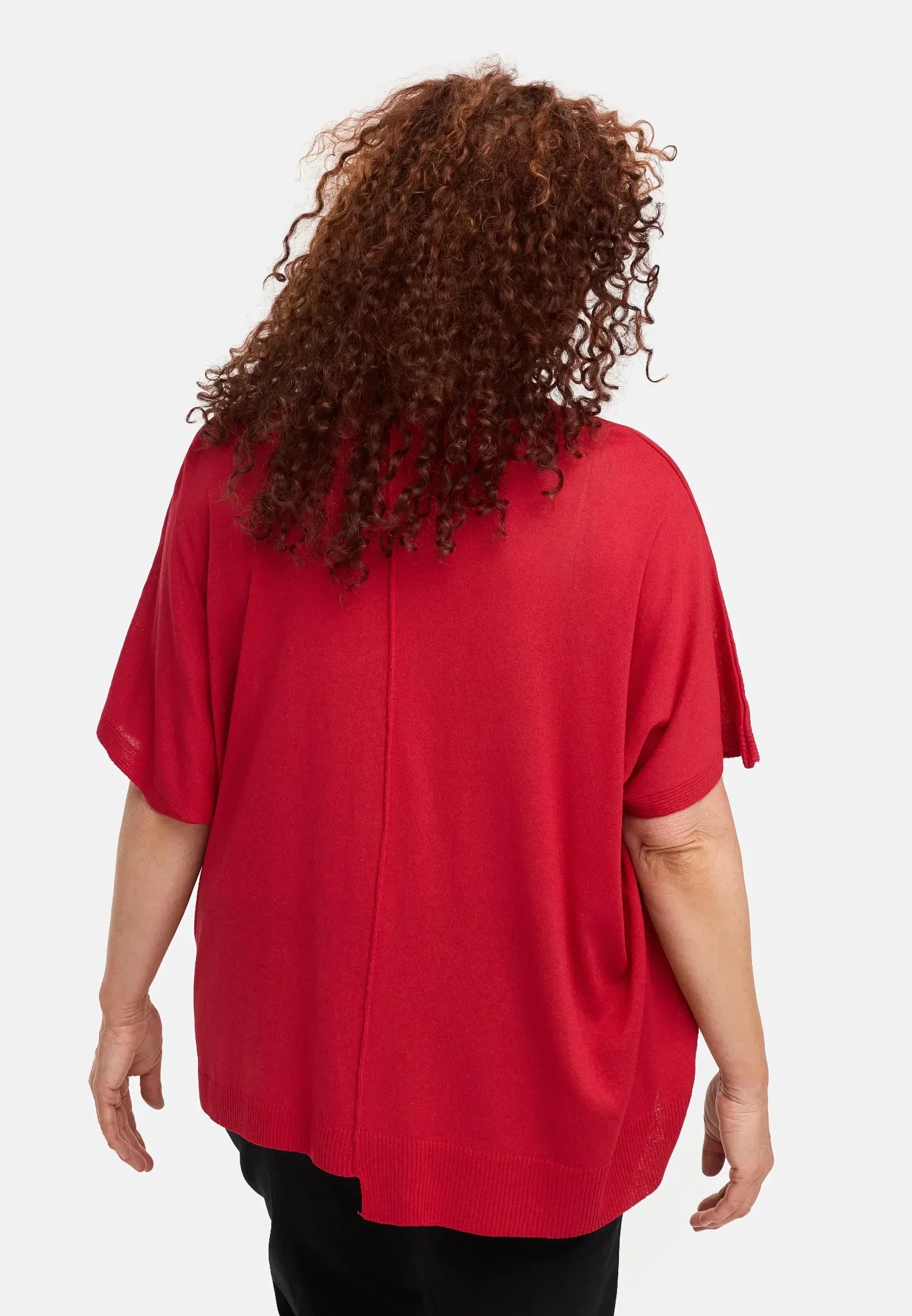  Amandine Pulli in kastiger Form, aus Viskose, A2802, Rot, Schick, Modern, Bequem, Schick