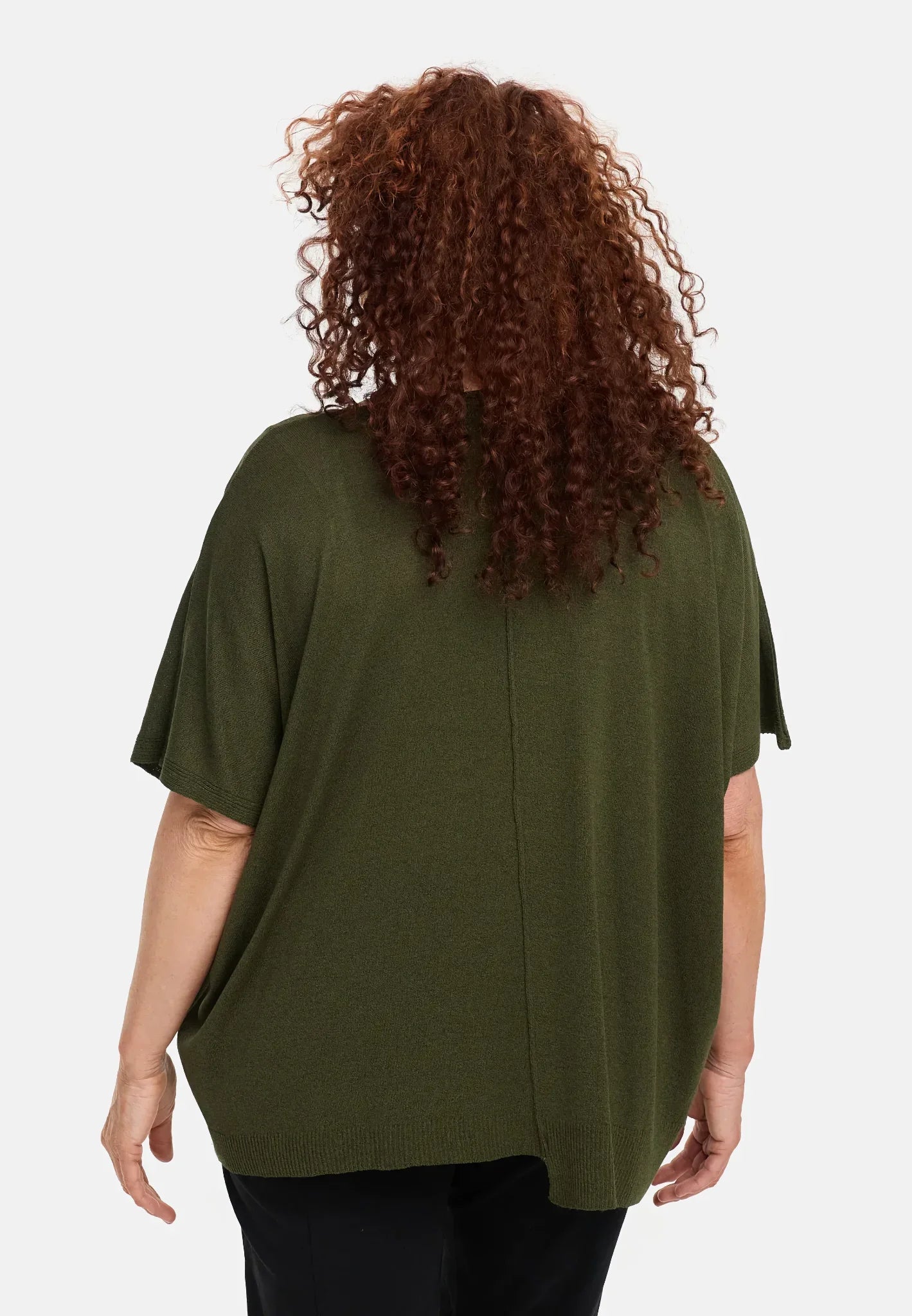  Amandine Pulli in kastiger Form, aus Viskose, A2802, Olive, Schick, Modern, Bequem, Schick