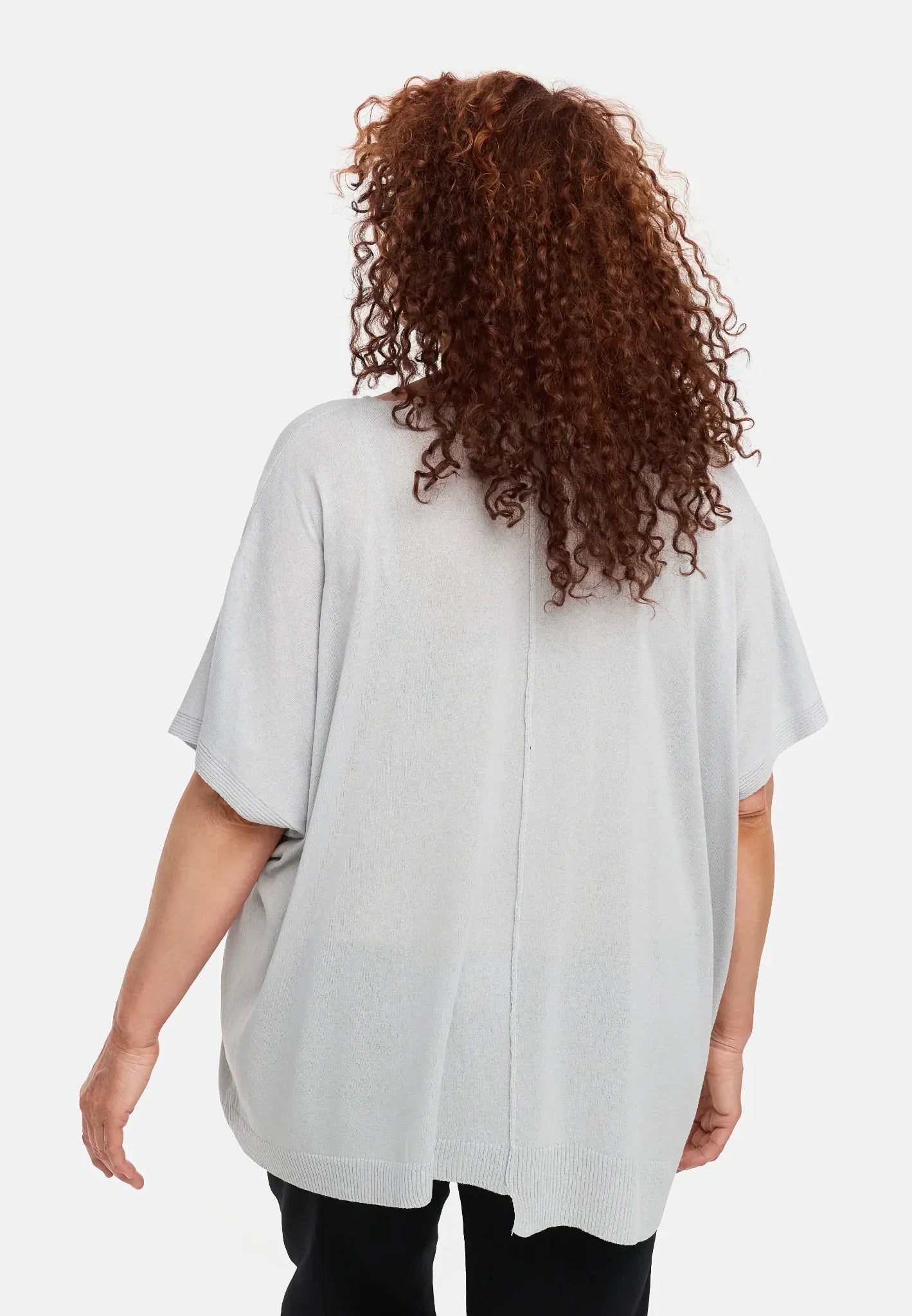  Amandine Pulli in kastiger Form, aus Viskose, A2802, Hellgrau, Schick, Modern, Bequem