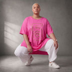 Damen Shirt Lagenlook Baumwolle Pink, A-Form, Kurzarm, Seitenschlitze, Oversize große Größen – Funky Diva