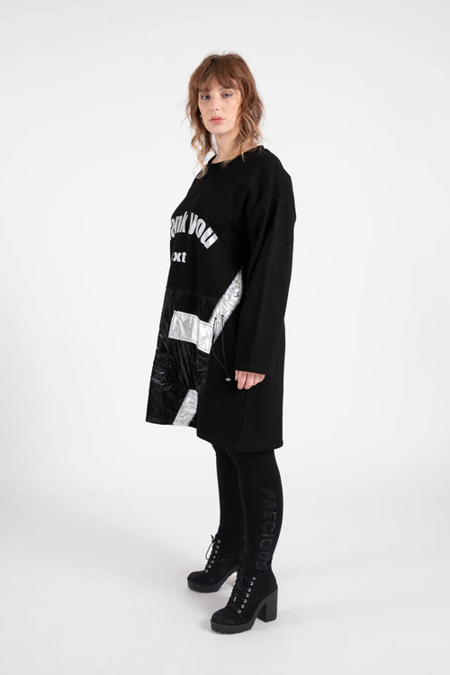  Pomme Rouge Shirt in gerader Form, aus Baumwolle, C6291, Schwarz-Silber, Buchstaben