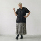 Luftiges Oversize Shirt aus leichter Baumwolle im ausgefallenen Lagenlook mit Kapuze, Schwarz
