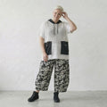 Leichtes Oversize Shirt im exklusiven Lagenlook aus feiner Baumwolle mit Lochstruktur, Weiß/Schwarz