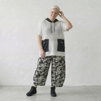 Leichtes Oversize Shirt im exklusiven Lagenlook aus feiner Baumwolle mit Lochstruktur, Weiß/Schwarz