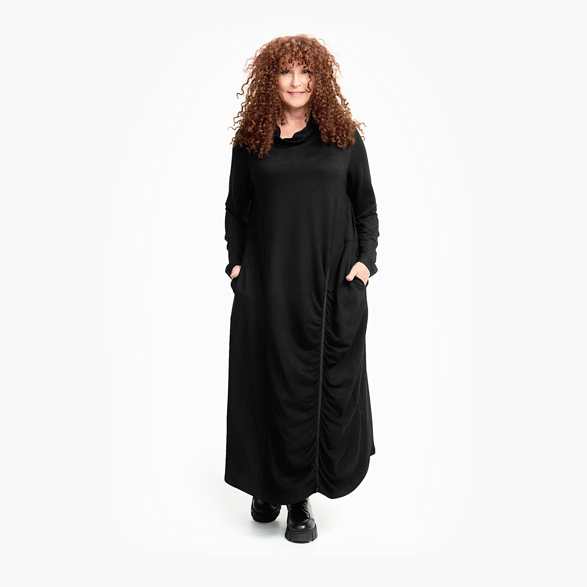  Do Your Best Kleid in gerader Form, aus Viskose, D707, Schwarz, Schick, Modern, Bequem