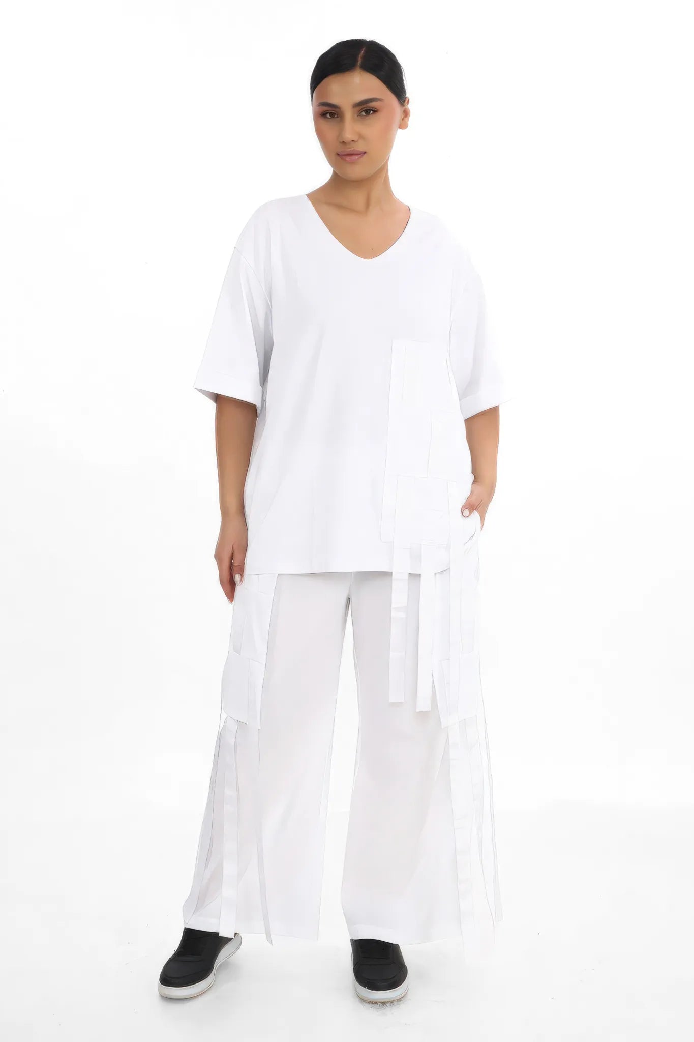  Divas Planet Shirt in gerader Form, aus Baumwolle, DP10187, Weiß, Ausgefallen, Zeitlos