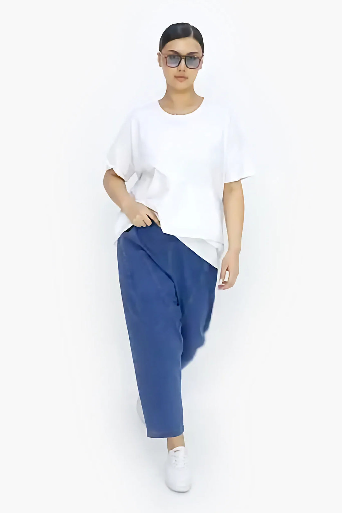  Karottenform Hose von Divas Planet aus Baumwolle, DP4511, Jeansblau, Ausgefallen, Zeitlos