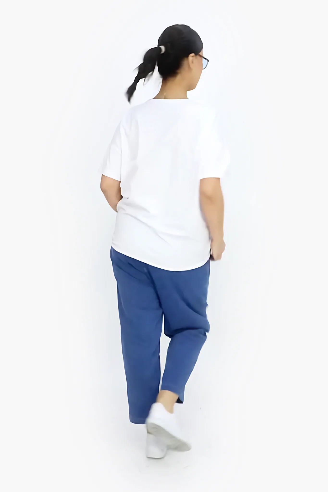  Karottenform Hose von Divas Planet aus Baumwolle, DP4511, Jeansblau, Ausgefallen, Zeitlos