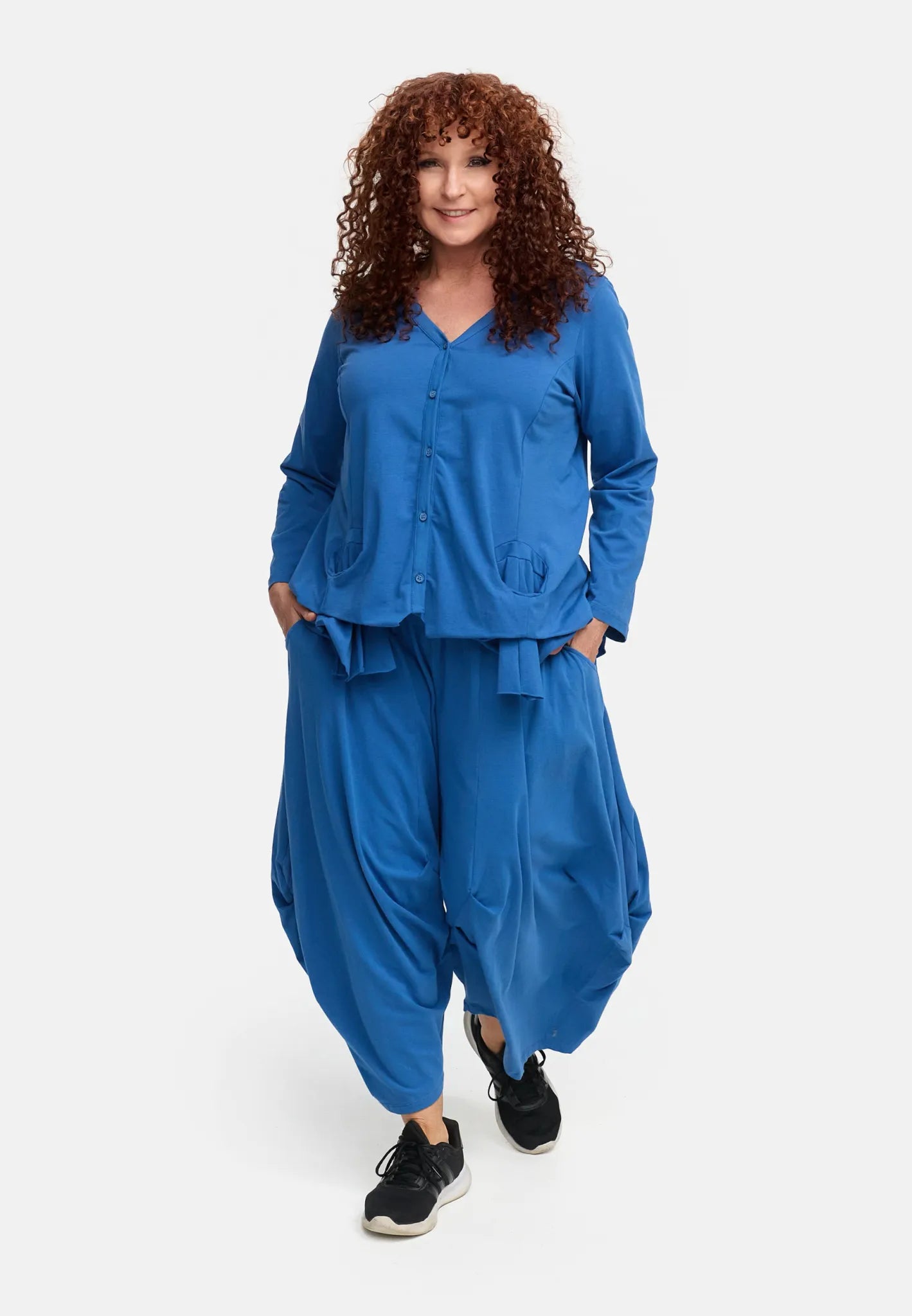  Ballonhose von Do Your Best aus Viskose, D931, Blau, Ausgefallen, Zeitlos, Schick
