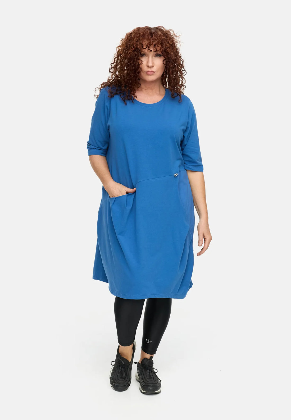  Ballonkleid von Do Your Best aus Viskose, D933, Blau, Ausgefallen, Zeitlos, Schick