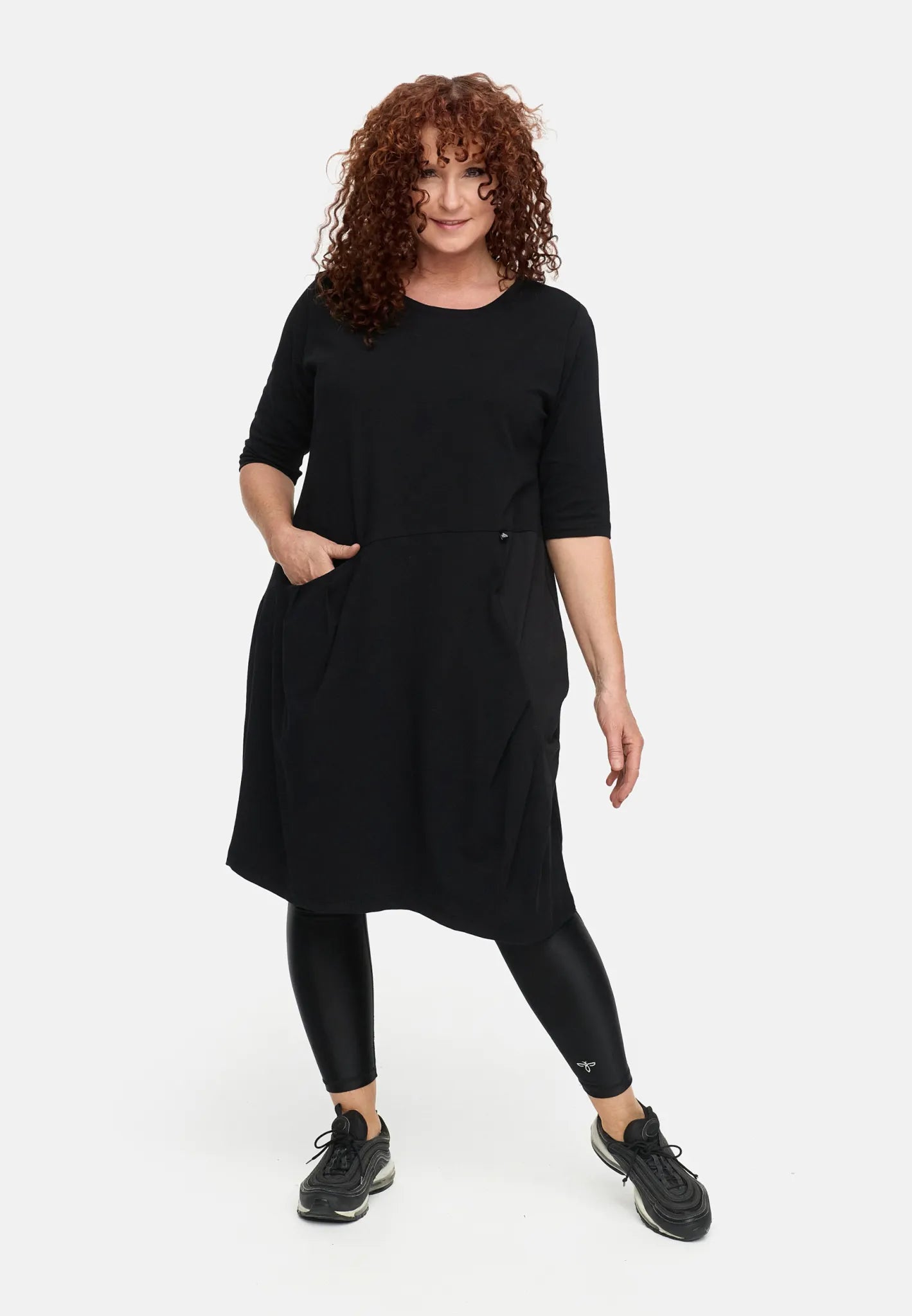  Ballonkleid von Do Your Best aus Viskose, D933, Schwarz, Ausgefallen, Zeitlos, Schick