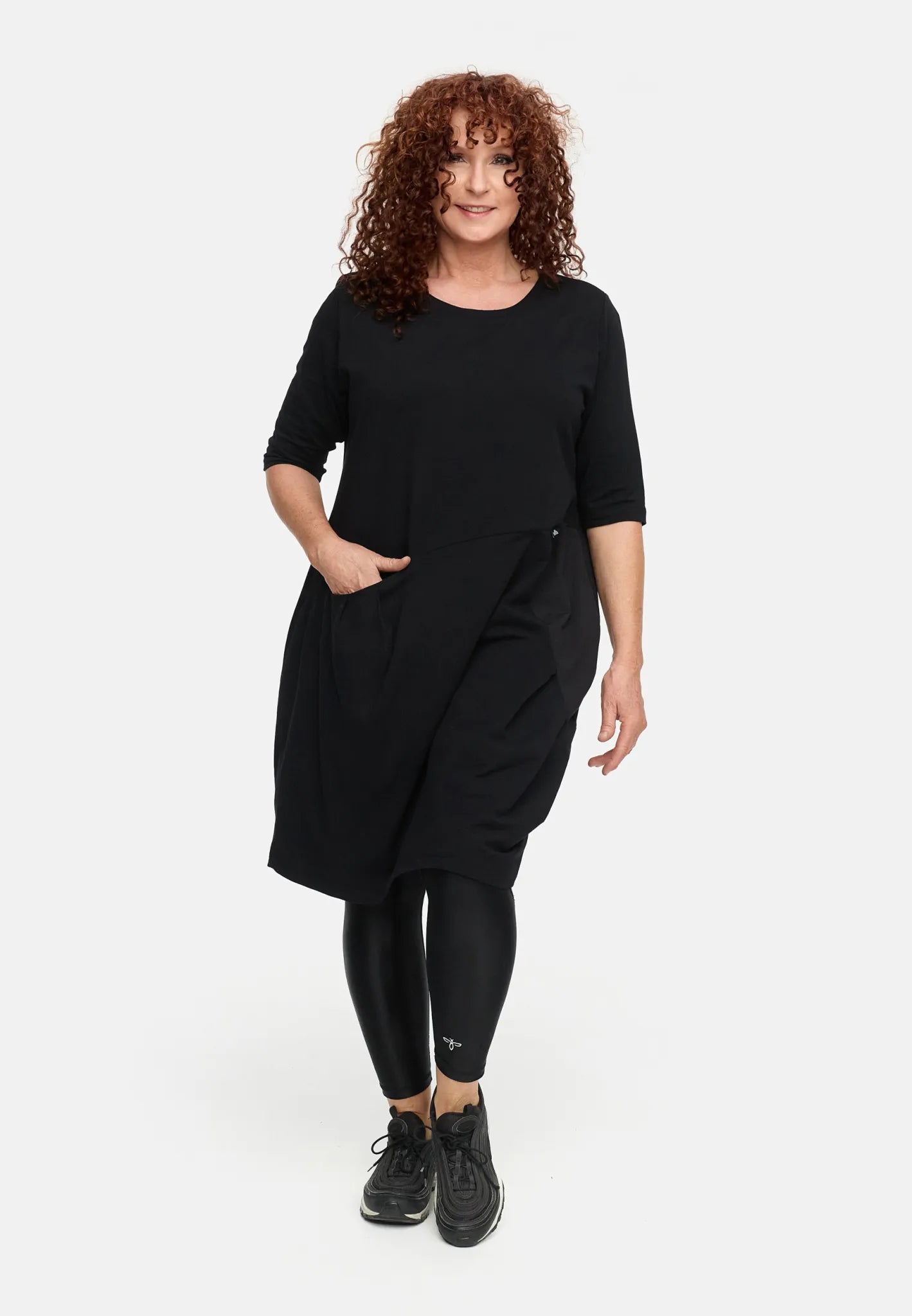  Ballonkleid von Do Your Best aus Viskose, D933, Schwarz, Ausgefallen, Zeitlos, Schick
