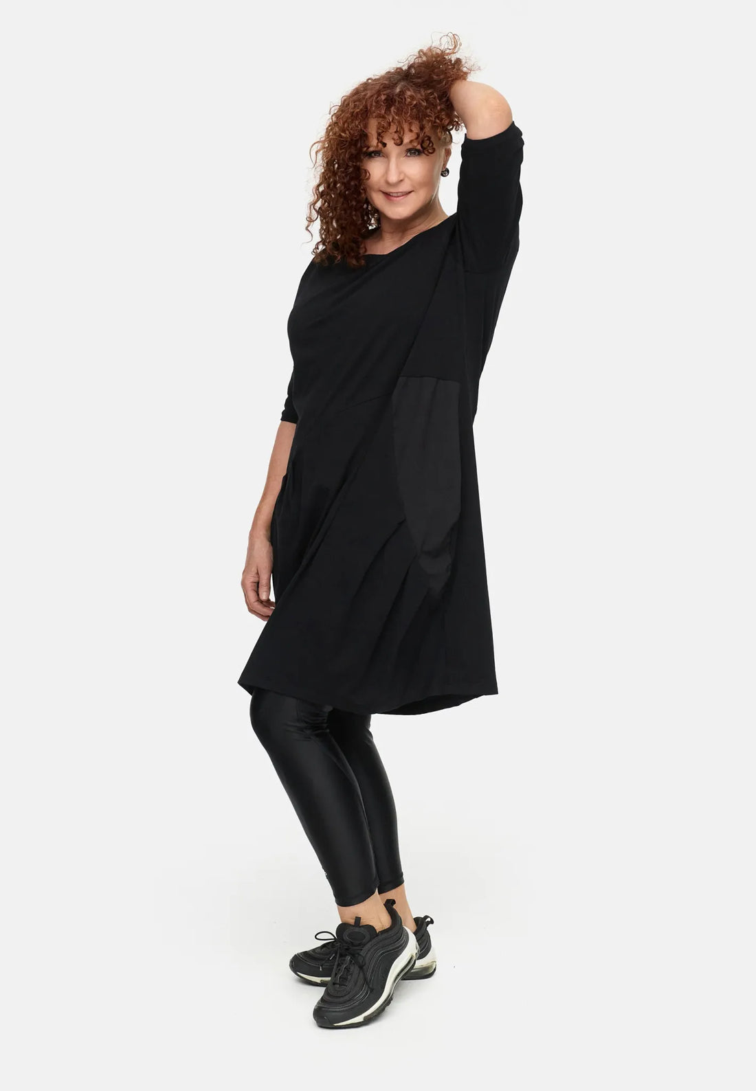  Ballonkleid von Do Your Best aus Viskose, D933, Schwarz, Ausgefallen, Zeitlos, Schick